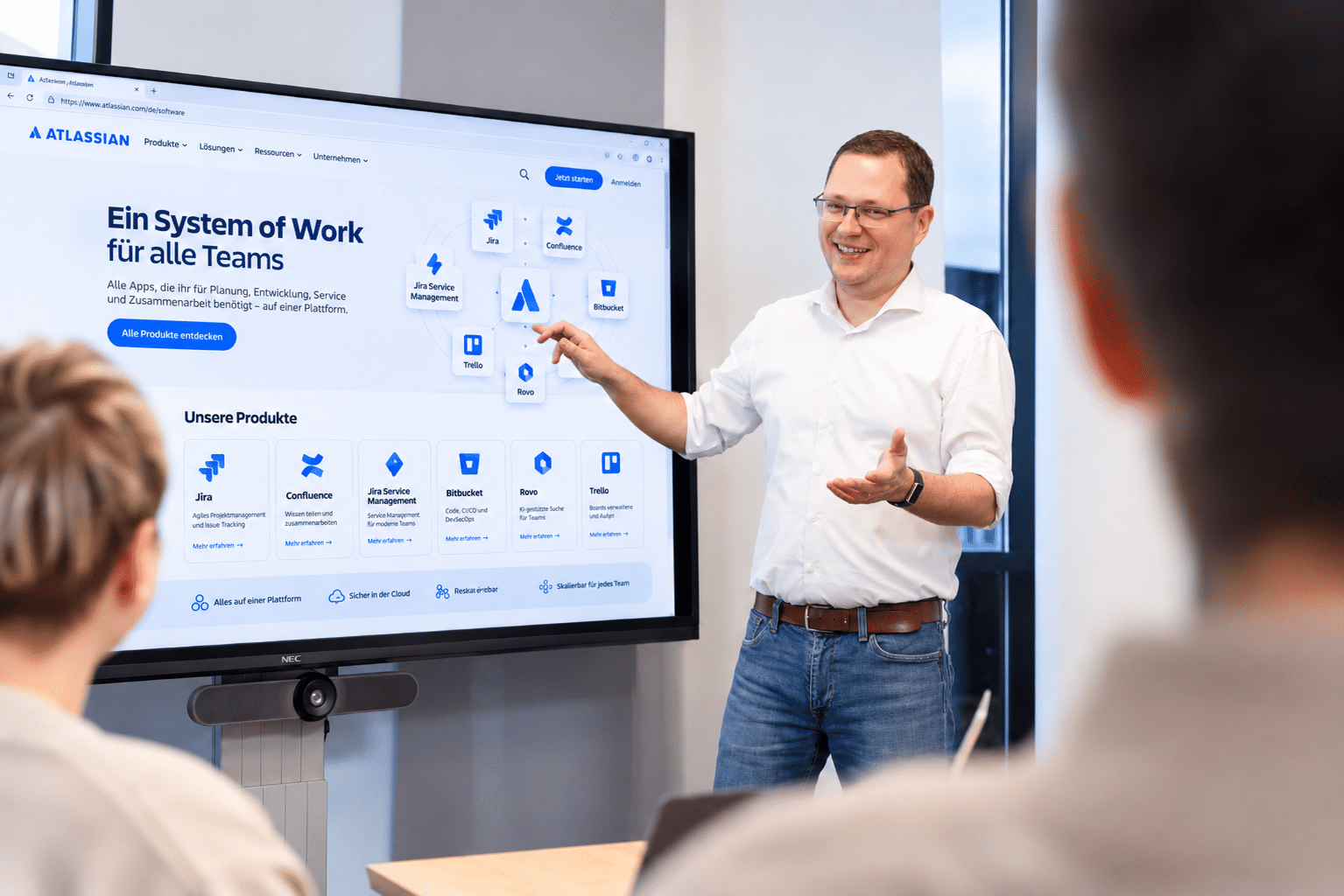 Atlassian-Beratung mit Analyse bestehender Prozesse, Auswahl passender Atlassian-Lösungen und gemeinsamer technischer Umsetzung