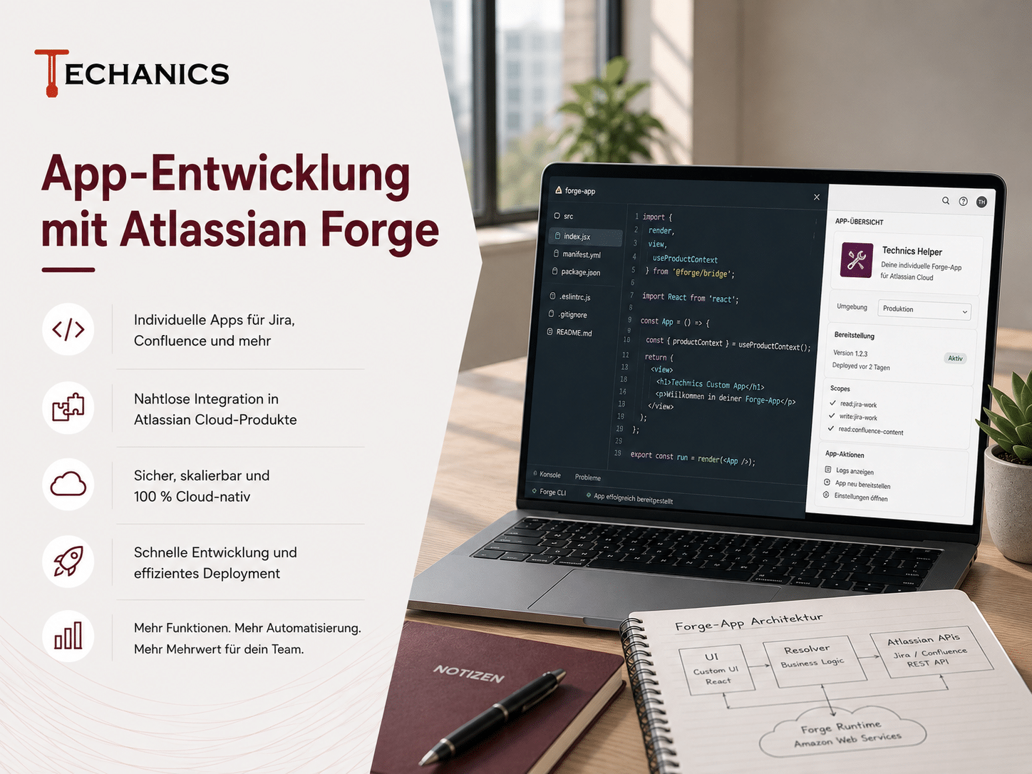 Individuelle App-Entwicklung mit Atlassian Forge für Funktionen und Erweiterungen in einem Confluence Intranet