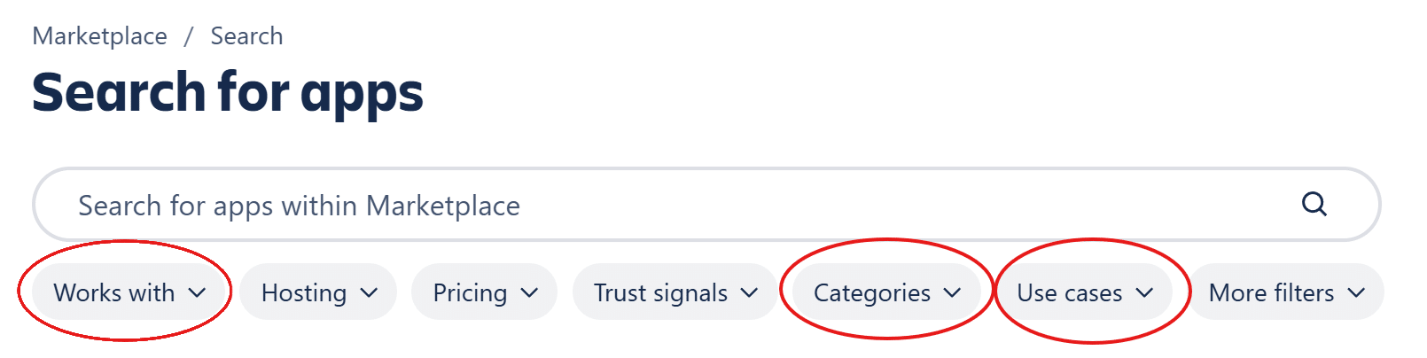 Kategorien und Filter für Jira Apps im Atlassian Marketplace